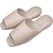 AACA9901BE [アニリンレザー前開き 抗菌スリッパ L 約25cm～26.5cm ベージュ]
