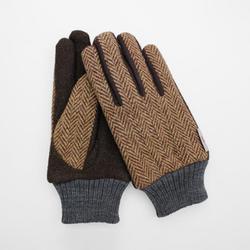 BL70004M8 MEN HarrisTweedコンビグローブ タッチパネル対応 グローブ キャメル bl70004m8