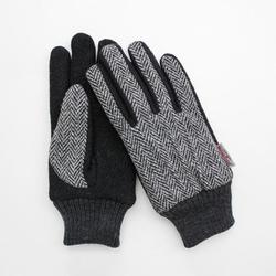 BL70004M8 MEN HarrisTweedコンビグローブ タッチパネル対応 グローブ ヘリンボーングレー bl70004m8