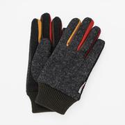 BL70012M8 MEN Harris Tweed コンビグローブ タッチパネル対応 グローブ チャコール/レッドマルチ bl70012m8