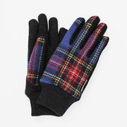 BL70012M8 MEN Harris Tweed コンビグローブ タッチパネル対応 グローブ チェックブルー bl70012m8