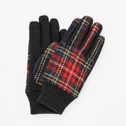 BL70012M8 MEN Harris Tweed コンビグローブ タッチパネル対応 グローブ レッド bl70012m8