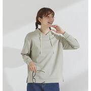 fr980106 [980106005 子供っぽくならない、上質素材のダンボールパーカー Lサイズ グレイッシュミント]