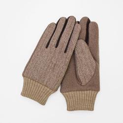 OB50221M8 MEN ヘリンボーンコンビグローブ グローブ ブラウン ob50221m8