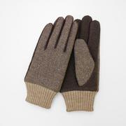 OB50221M8 MEN ヘリンボーンコンビグローブ グローブ ダークブラウン ob50221m8