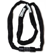 チェーンロック 4桁ダイヤル チェーン太さ:3.5mm/チェーン長さ:1200mm ブラック TAM10
