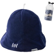 tot/now 美容師がつくった 髪とお肌をまもるサウナハット ネイビー×ベージュ
