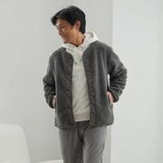 957843001 [家でも外でも！リバーシブルボアカーディガン Mサイズ グレー]