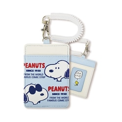 SPZ-3735 PEANUTS シングルパスケース スヌーピー コンビフェイス ライトブルー