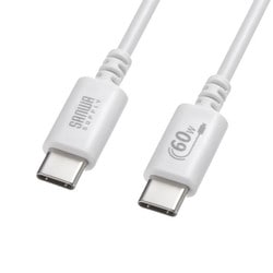 USB Type-Cケーブル 1m USB PD60W CtoC USB2.0 充電 データ転送 USB-IF認証品 ホワイト KU-CCP6010W