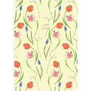 限定 2025年4月始まり MILL（ミル） 1ヶ月ブロック 月曜始まり 薄型 FLEURS B6 イエロー E9590