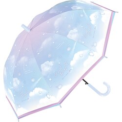 子供用傘 55cm ジャンプ式 クラウディドロップ サックス 565-049