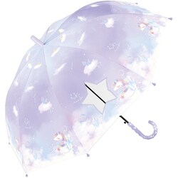 子供用傘 55cm ジャンプ式 ジュエルユニコーン パープル 565-051
