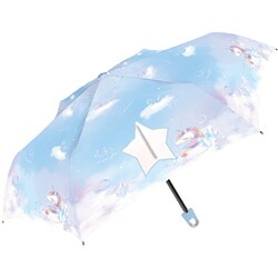 折りたたみ傘 50cm 手開き式 ジュエルユニコーン折 サックス 525-051