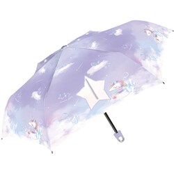 折りたたみ傘 50cm 手開き式 ジュエルユニコーン折 パープル 525-051