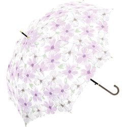 長傘 60cm ジャンプ式 エアリーフラワー パープル 715-068