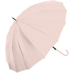 長傘 55cm ジャンプ式 16K無地 ピンクベージュ 735-031