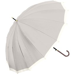 長傘 55cm ジャンプ式 16Kバイカラー グレー 735-032