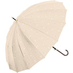 長傘 55cm ジャンプ式 16Kリトルフラワー ベージュ 735-033