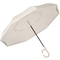 長傘 60cm 手開き式 逆さ傘 ライトグレー 815-021