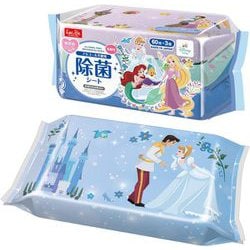 E01376 [ディズニー 除菌 ウエットシート アルコール不使用 60枚入×3個 （ディズニープリンセス） 弱酸性 日本製 無添加]