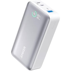 Anker Power Bank 10000mAh 30W コンパクトモバイルバッテリー ディスプレイ機能搭載 ホワイト A1256022