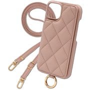 QS-PIX8a-GP [Google Pixel 8a 用 ケース キルティングショルダーケース スマホケース ショルダータイプ スタンド機能 エレガンテ Elegante/グレイッシュピンク]