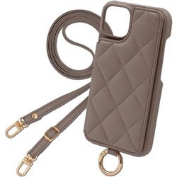 QS-RENO9A-TP [OPPO Reno7 A /OPPO Reno9 A 用 ケース キルティングショルダーケース スマホケース ショルダータイプ スタンド機能 エレガンテ Elegante/トープ]