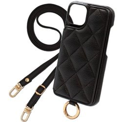 QS-RENO11A-BK [OPPO Reno11 A 用 ケース キルティングショルダーケース スマホケース ショルダータイプ スタンド機能 エレガンテ Elegante/ブラック]