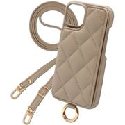 QS-AQWI4-FA [AQUOS wish4 用 ケース キルティングショルダーケース スマホケース ショルダータイプ スタンド機能 エレガンテ Elegante/フォーン]