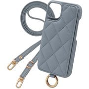 QS-PIX9-GA [Google Pixel 9 / Pixel 9 Pro 用 ケース キルティングショルダーケース スマホケース ショルダータイプ スタンド機能 エレガンテ Elegante/グレイッシュアクア]