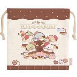 CA64901 すみっコぐらし 「喫茶すみっコでチョコレートフェア」テーマ 巾着