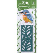 BIRD BOOKMARKER 刺繍しおり リーフ柄 カワセミ UTN315
