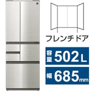 冷蔵庫 (502L・幅68.5cm・フレンチドア(観音開き)・6ドア・ステンレスシルバー) プラズマクラスター 除菌機能 SJ-SF50P-S