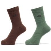 TNF ロゴ 2P クルー ユニセックス ソックス (DD) Lサイズ(27-29cm) NN82310