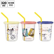 SIH3ST [ストロー付プラスチックタンブラー 320ml 3個セット SNOOPY スケートボード]