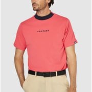 FJ-S25-S03 34662-L [ゴルフシャツ メンズ バイカラー半袖モックネックシャツ Lサイズ ハイビスカス]