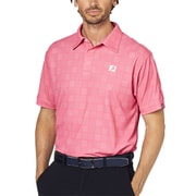 FJ-S25-S06 34688-XL [ゴルフシャツ メンズ スクエアチェックスナップボタン半袖シャツ XLサイズ ピンクレモネード]