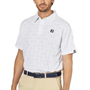 FJ-S25-S06 34689-L [ゴルフシャツ メンズ スクエアチェックスナップボタン半袖シャツ Lサイズ ピスタチオ]