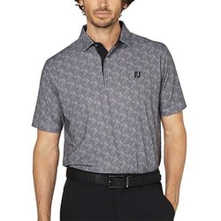 FJ-S25-S22 34549-M [ゴルフシャツ メンズ スプレーミストプリント 半袖シャツ Mサイズ ブラック/フリント]