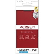 PM-F244PLFURD [らくらくスマートフォン F-53E ケース レザー カバー 手帳型 マグネット フラップ 衝撃吸収 超軽量 薄型 スタンド機能付 UltraSlim レッド]
