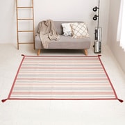 洗えるインド綿ラグ テラ すべり止め付き 185×185 レッド