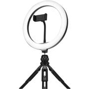 LIGHT 10 10インチLEDリングライト 10段階明度調整 3段階の色温度調整 三脚/カメラマウント付属 LIGHT-10