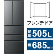 冷蔵庫(総容量505L・幅68.5cm・フレンチドア(観音開き)・6ドア・ダスクダークメタル) プラズマクラスター SJ-MF51P-H