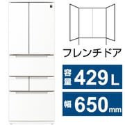 冷蔵庫(総容量429L・幅65cm・フレンチドア(観音開き)・6ドア・ラスティックホワイト) プラズマクラスター SJ-MF43P-W