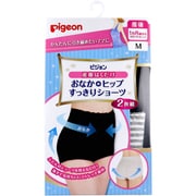 産後はくだけ おなか+ヒップすっきりショーツ グレー&ブラック Mサイズ 2枚組