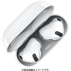 AirPods 4 対応 ダストガード 2セット ダークグレー EL_AP4DGBSDS_DG