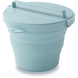 おりたためるバケツ 8L フタ付き ミントグリーン I-642