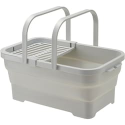 おりたためるバスケット 15L ちょい置きトレー付 グレー I-643