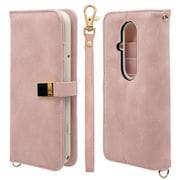 8463F53EBVILPK [らくらくスマートフォン F-53E用 手帳型ケース viviana ミラー付き 鏡 おしゃれ レディース ハンドストラップ付き サイドマグネット ライトピンク]